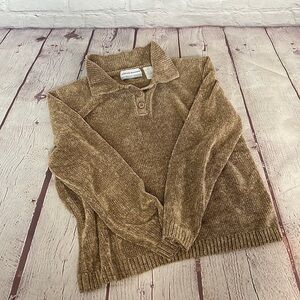 𝅺alfred Dunner | Tan 3/4 Button Sweater | PL